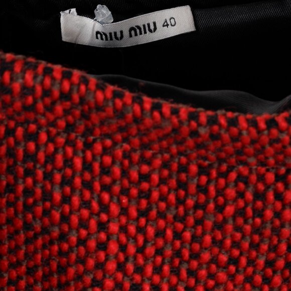 Miu Miu 2012 Checkered Wool Knit Mini Skirt - Picture 4 of 10